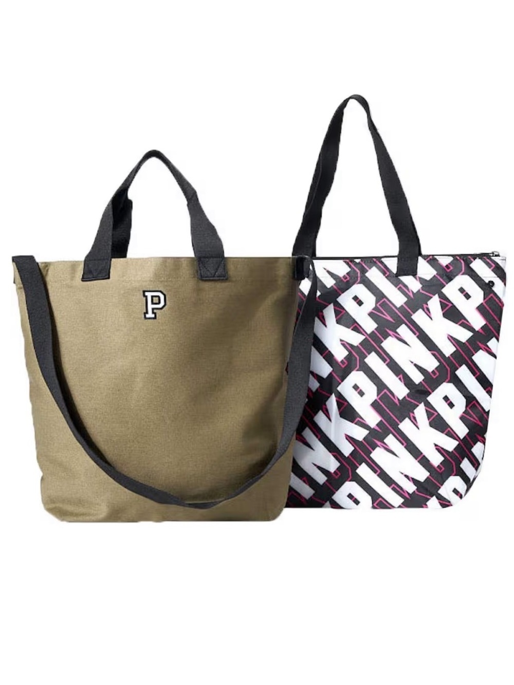 Victoria’s Secret PINK 2-in-1 Insulated Cooler Tote Bag Olive Green Black